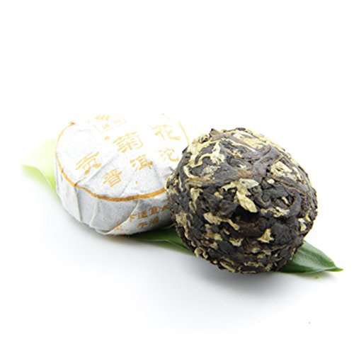 40pcs Cooked Chrysanthemum Flavor Puerh Tea - Ripe(Shu) Mini Tea Tuo Cha -Yunnan Shou Pu-erh Tea -Compressed Pu erh Tea - Puer Tea Loose Leaf- Bird's Nest Shape Pu'er Mini Tuo Cha with Gift Bag