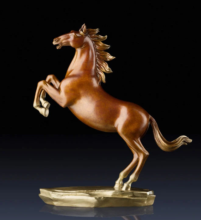 41CM large High grade HORSE ART statue home Enterprise Success Auspicious GOOD LUCK efficacious Talisman Brass Sculpture