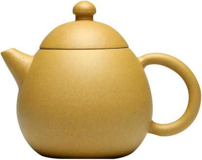 Teapot 8oz/240ml Chinese Dragon Egg Zisha Clay Genuine Yellow Huangduan Pots for Loose Tea