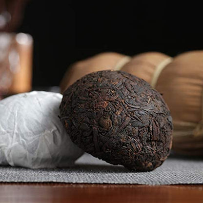 500g (100g*5 cakes) Pu'er cooked tea Pu'er tea Ripe Tuocha (17.6oz.) Bamboo shoots leaf bag Pu'er cooked tea Menghai ancient tree Tuocha 500克熟沱