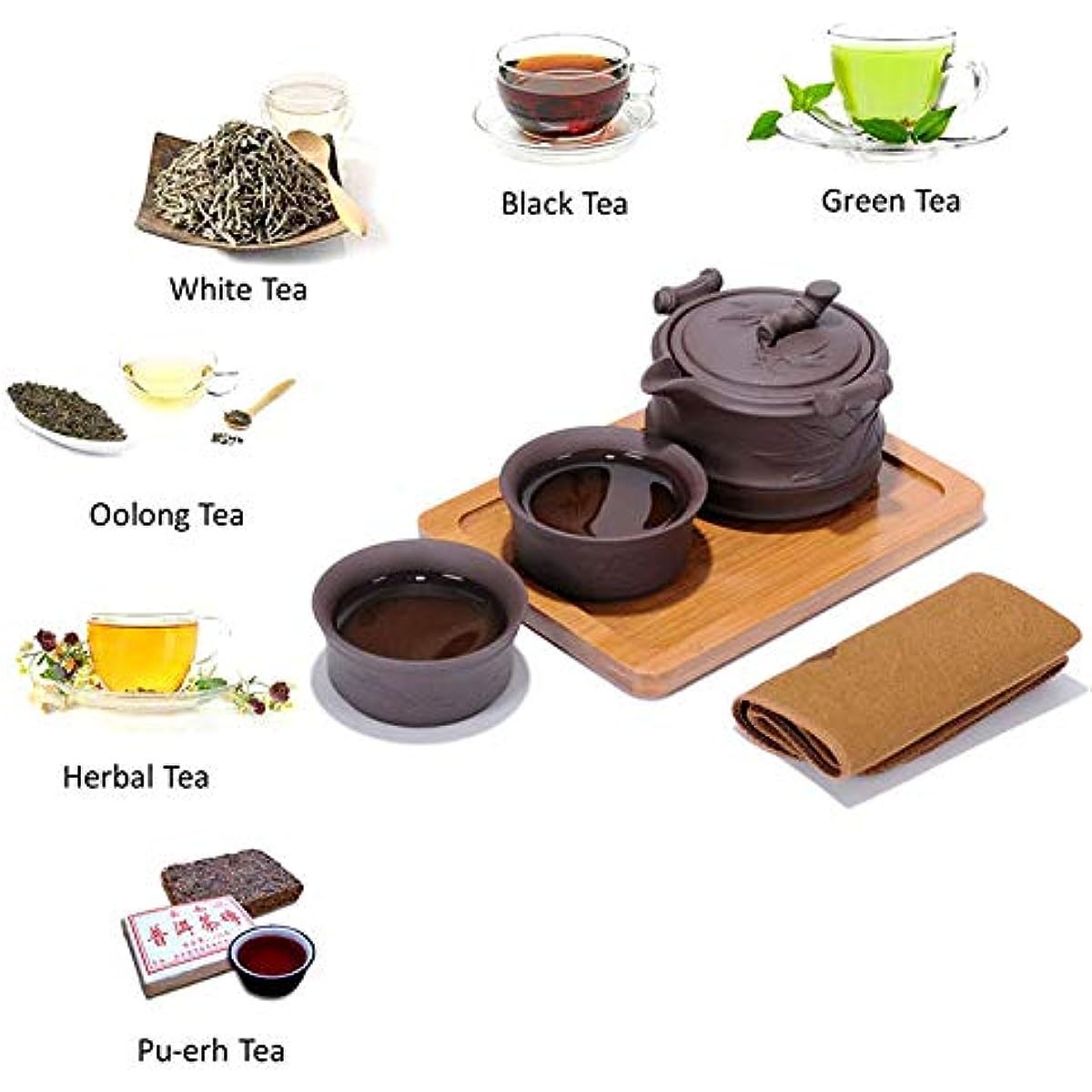 Goclothod Chinese Kungfu Teapot Handmade Yixing Zisha Tea Set Purple Clay Teapot Ceramic Teapot Teacups (Purple Clay)