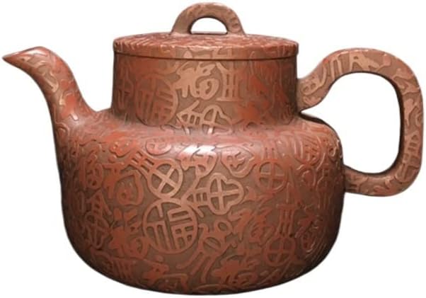 ADUH China Yixing Teapot Handmade Zisha Pot Flat white tiger pot Zisha pot Da Bin 450ml