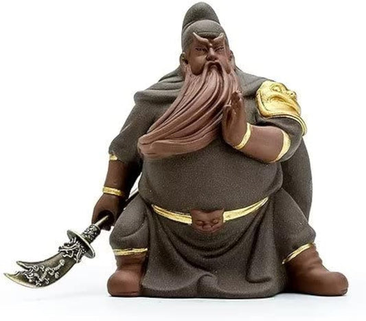 MOBEDICN Ceramic Guan Yu Statue Tabletop Decor/God of War Guan Gong Statu/God of Wealth Guan Yun Chang Statue Feng Shui Decor Home Office Decoration