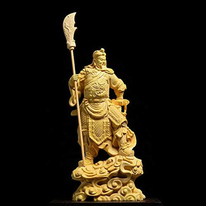 AURH Door Guan Gong Figurine Guan Yu Statue Wood Statue Home Decors Room Solid Wood History Figures Lucky Gift TIANMINJIEDM (Size : 16CM)