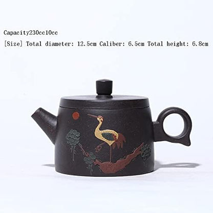 FURLOU Black Gold Sand Songhe Yannian Teapot Zisha Teapot Handmade Pot Kung-fu Teaware Purple Clay Drinkware Teapots