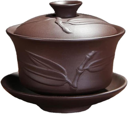 Woonsoon Yixing Chinese Zisha Gaiwan Handmade 170ml China Porcelain Gaiwan Kungfu Teacup Traditional Chinese Teaware Tea Set
