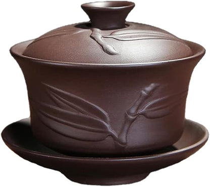 Woonsoon Yixing Chinese Zisha Gaiwan Handmade 170ml China Porcelain Gaiwan Kungfu Teacup Traditional Chinese Teaware Tea Set