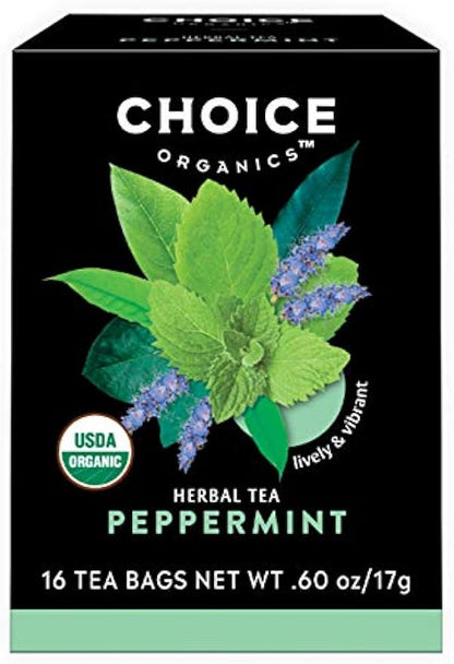 Choice Organics - Organic Peppermint Tea (3 Pack) - Compostable - Caffeine Free - 48 Organic Herbal Tea Bags