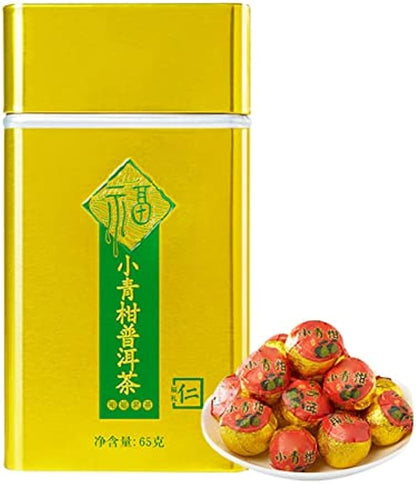 Puer Tea, 65g Chinese Pu Erh Tea with Pure Plant Of Ingredient Pu Erh Small Green Orange with Rich Organic Matter for Daily Office Teahouse Drinking