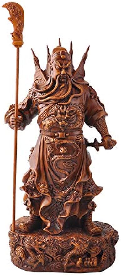FestiKit 九龙关羽武财神爷关二爷客厅招财家居装饰品关公摆件供奉佛像Kowloon Guan Yu Wu God of Wealth Guan Er Ye Living Room Fortune Home Decorations Guan Gong Ornaments to Worship Buddha Statues