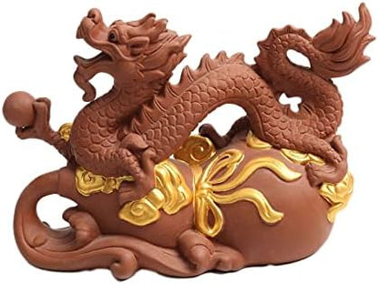 Chinese Purple Clay Tea Pet Dragon Cute Funny Tea Accessories Lazy Kung Fu Tea Sets For Tea Lovers Home Car Shelves Decor (Dragon_2)
