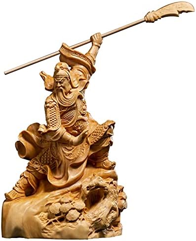 WJCRYPD Buddha Statue of Guan Yu Three Kingdoms Guandi Buddha Statue Solid Wood Feng Shui Decoration Boxwood Wood Carving Bodhisattva Home Decoration Buddha Statue SurongL (Size : 15CM)