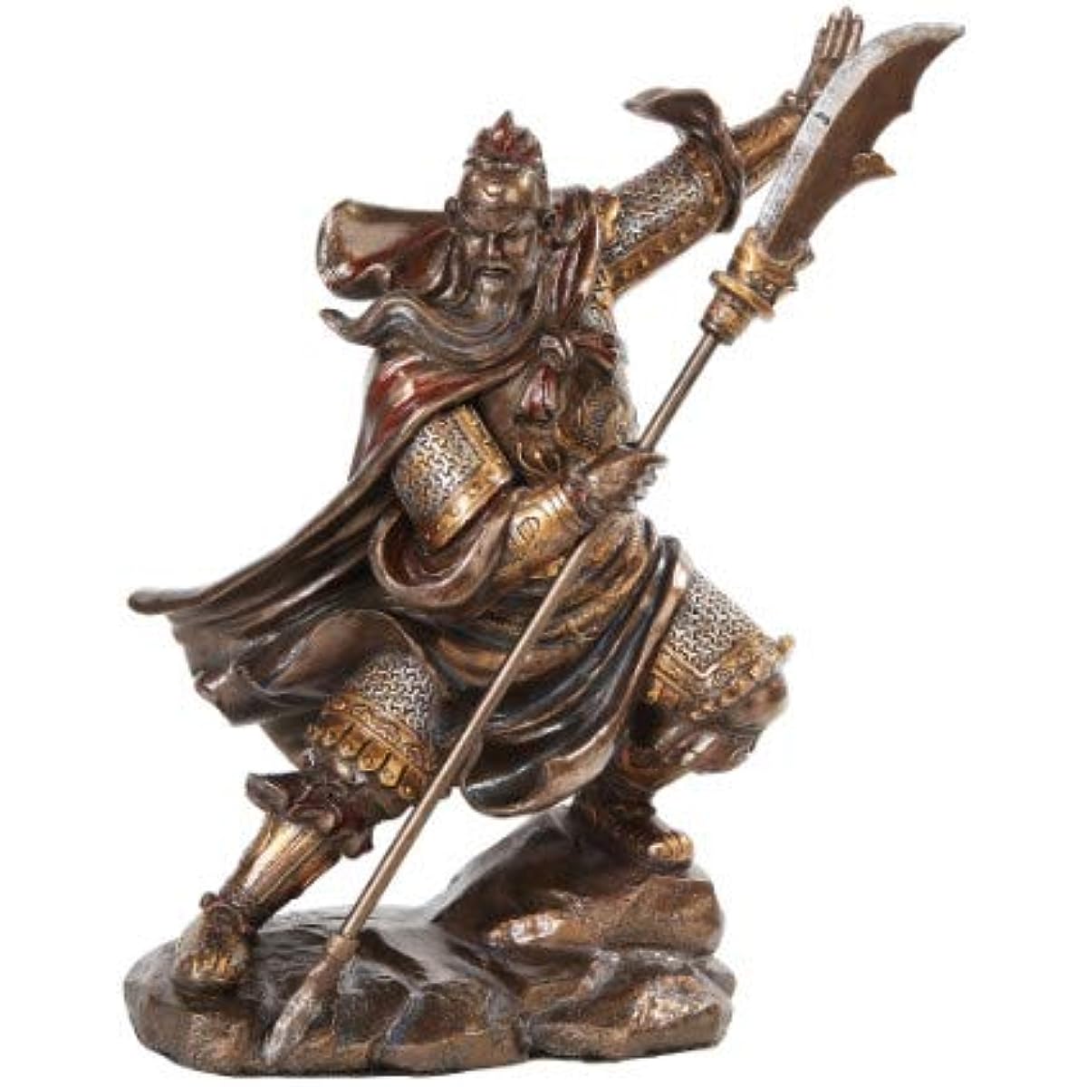 PTC 13 Inch Guan Yu Chinese Fighting Warrior Resin Statue Figurine