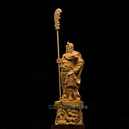 YZDSBD Statues Figurines Sculptures Dynasty Warriors Guanyu Wood Statues for Decoration Craft Wall Decoration Chinese Historical Figures Guangong,20Cm