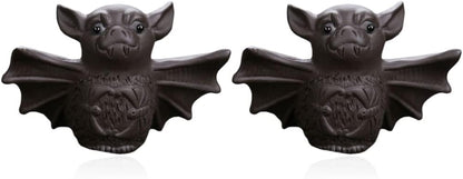 Yardwe Tea Pet Adornment 2pcs Chinese Zisha Tea Pet Bat Figurine Kung Fu Tea Pet Feng Shui Animal Decoration Attract Wealth Tea Pet for Tea Tray Tea Ceremony Accessories Bat Desktop Ornament