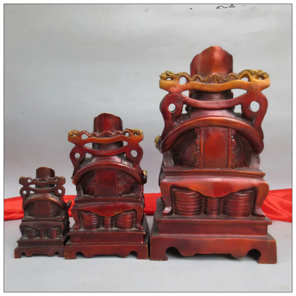 41cm large HOME Family Recruit wealth God of wealth buddha CAI SHEN God COPPER Sculpture statue Efficacious protection 50% OFF