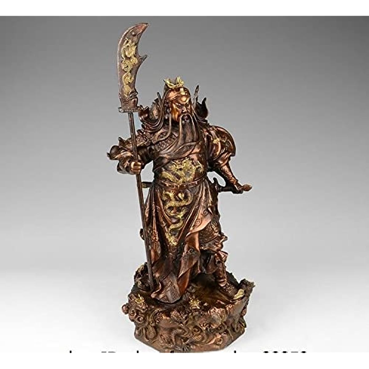 GaYouny Buddha Statue Red Copper Guan Gong Guan Yu Buddha Hold Dragon General StatueMeditation Buddha Ornament Garden Buddha statueStatues &Sculptures