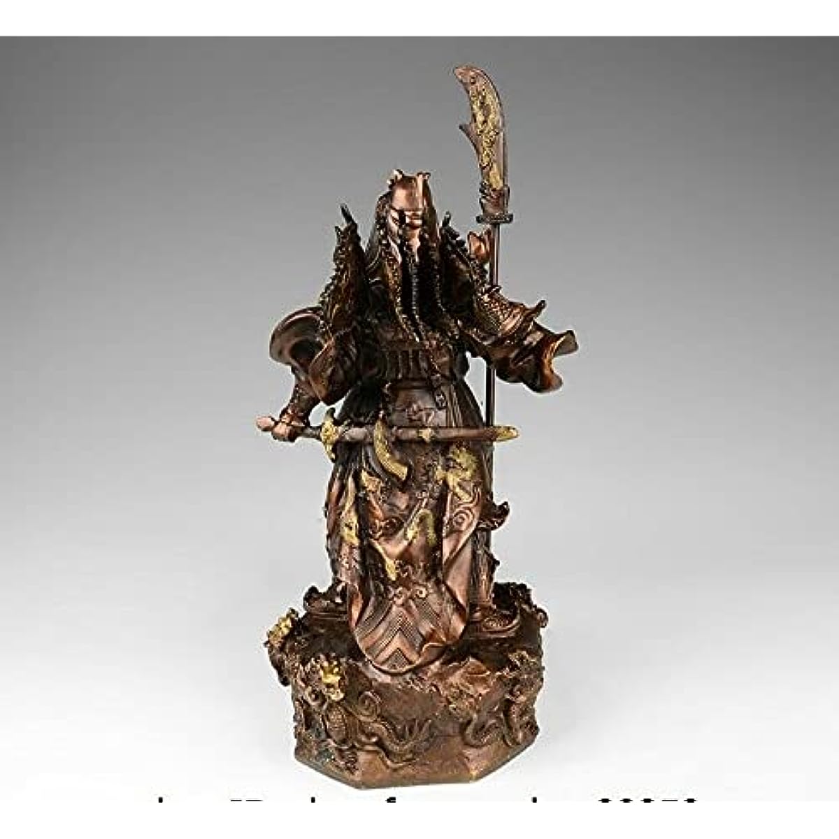 GaYouny Buddha Statue Red Copper Guan Gong Guan Yu Buddha Hold Dragon General StatueMeditation Buddha Ornament Garden Buddha statueStatues &Sculptures