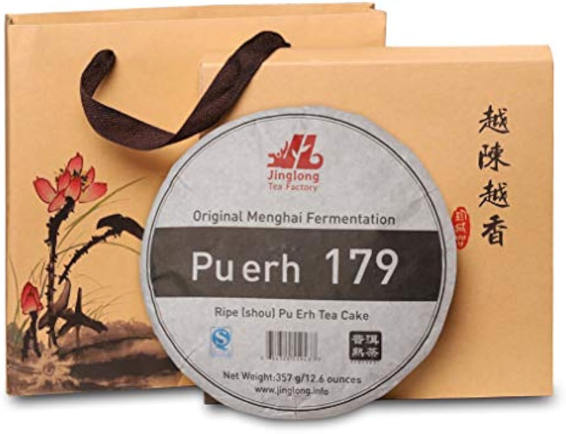 Jinglong Tea Factory - Puerh Tea 179 (150 Cups) Chinese Pu-erh Tea Cake (12.6 Ounce)