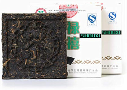 Puerh Tea Cake 2007 Year Raw Sheng 100g / 3.5oz CNNP Zhong Cha Fulushouxi - Yunnan Pu-erh Pu erh Puer Pu'er Chinese Tea Square Pu'er Tea Brick