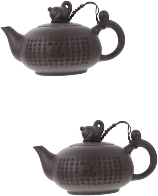 BESTOYARD 2 Pcs Teapot Whistle Loose Leaf Tea Maker Loose Leaf Tea Pot Ceramic Tea Pot Chinese Traditional Kettle Coffee Espresso Pot Zisha Clay Tea Pot Shipiao Handheld Ceramics Japan