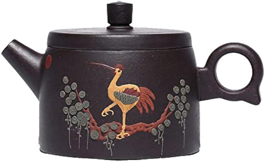 Pine Crane Handmade Yixing Zisha Clay Teapot