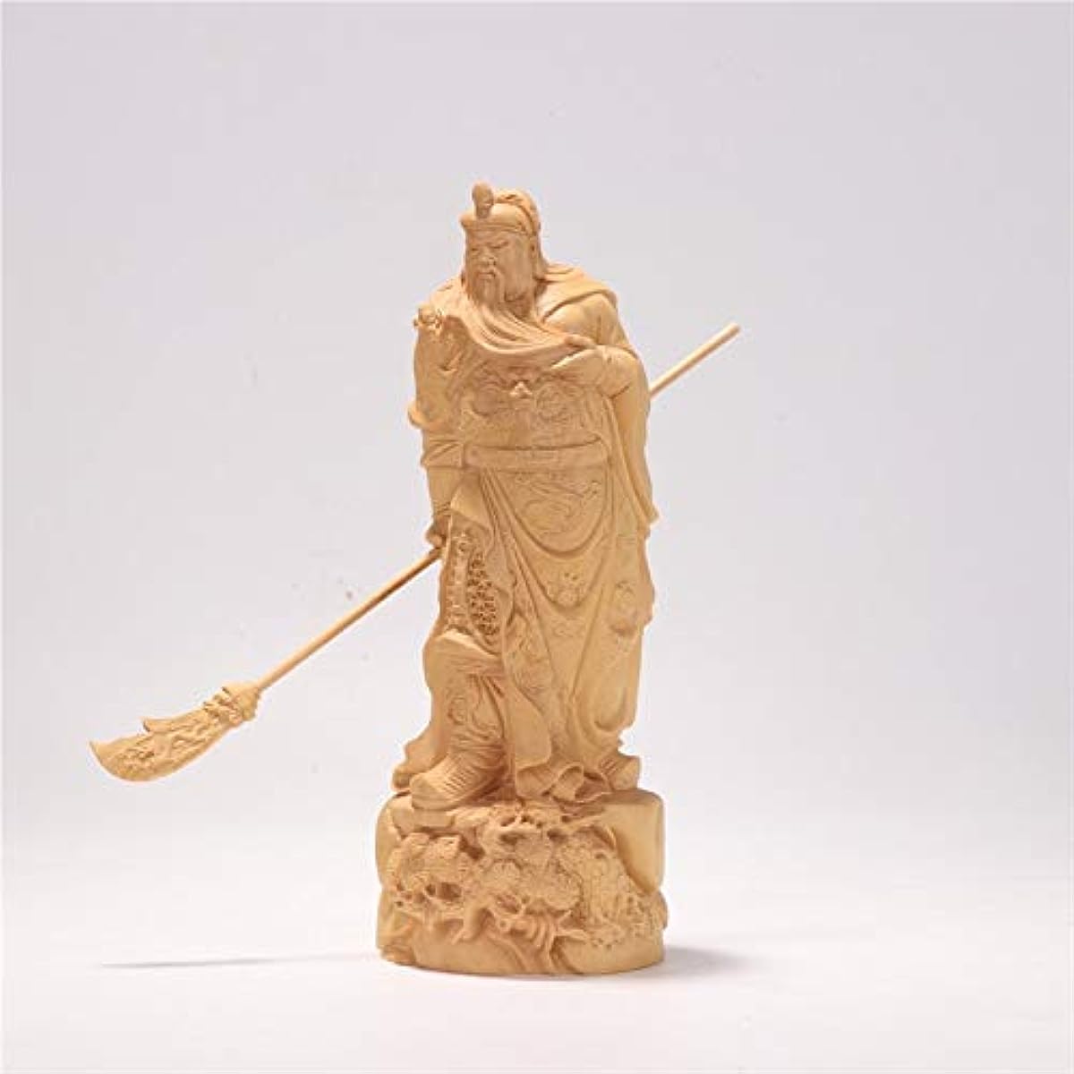 YZDSBD Statues Figurines Sculptures Dynasty Warriors Guanyu Legend Statue Guangong Wood People Sculpture Wooden Decor Craft Chinese Doll Statues for Decoration,15Cm