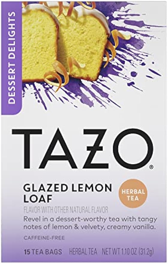 TAZO Glazed Lemon Loaf Herbal Tea Bags, 15 Count