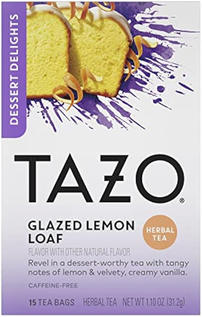 TAZO Glazed Lemon Loaf Herbal Tea Bags, 15 Count