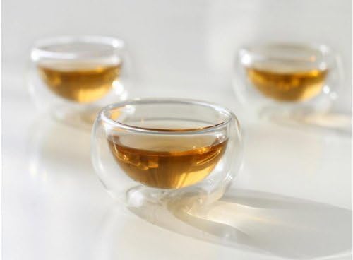 Yeme Double-walled Small Glass Tea Cups 50ML/1.7oz S01 (Set of 6)