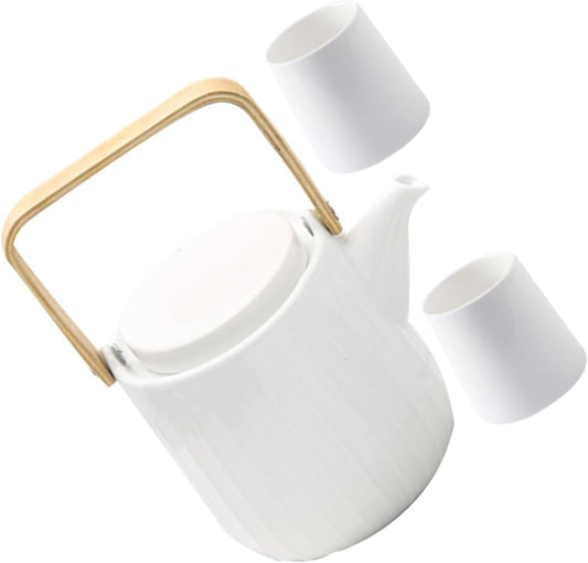 MAGICLULU 1 Set Ceramic Teapot Porcelain Teapot with Cup Chinese Kungfu Teapot Cup Filter Teapot Stovetop Tea Kettle Ceramic Tea Cup Zisha Tea Pot Tea Blooming Pot Simple Office Heater Wood