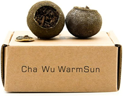 Cha Wu-[A] Mini-Citrus Ripe Pu erh Tea,4.5oz(130g),Fragrant Citrus Aroma with Puer Smooth,Origin of China