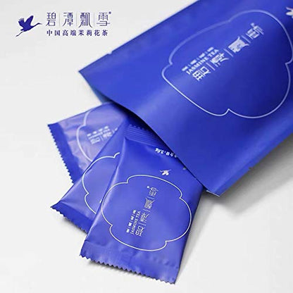 2023 (FRESH) Spring Bamboo Leaf Green (Bitan Drifting Snow) Bitan Drifting Snow Famous Chinese Jasmine Tea (15 bags)