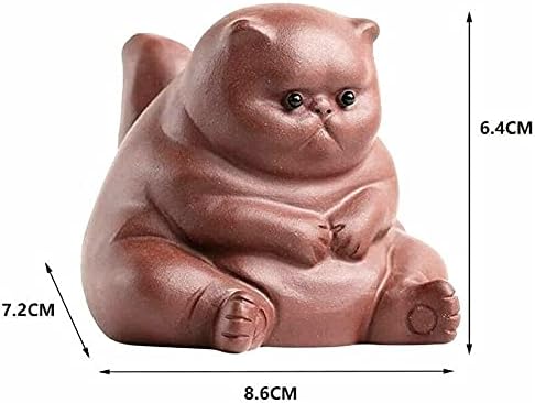 EatingBiting Chinese Zisha Tea Pet Water Tea Tray Pet Accessories Handmade Purple Clay Tea Pet for Kungfu Tea Tray Lucky Lazy Cat Tea Pet for Home Tea Tray Decor