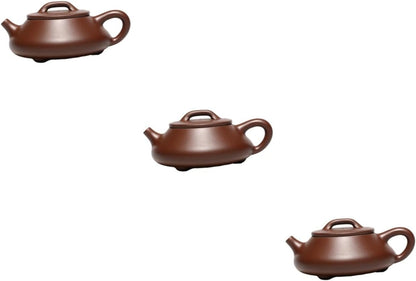 Cabilock 3 Pcs Purple Clay Teapot Zisha Teapot Pottery Tea Stovetop Whistling Kettle Kongfu Tea Kettle Boiling Teapot Boiling Kettle Purple Clay Tea Kettle Camp Kettle Outdoor Gongfu Teapot