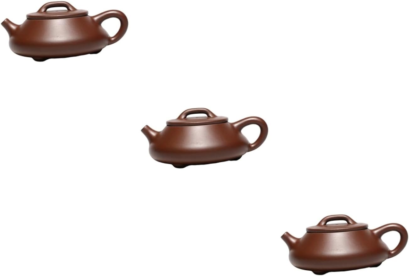 Cabilock 3 Pcs Purple Clay Teapot Zisha Teapot Pottery Tea Stovetop Whistling Kettle Kongfu Tea Kettle Boiling Teapot Boiling Kettle Purple Clay Tea Kettle Camp Kettle Outdoor Gongfu Teapot