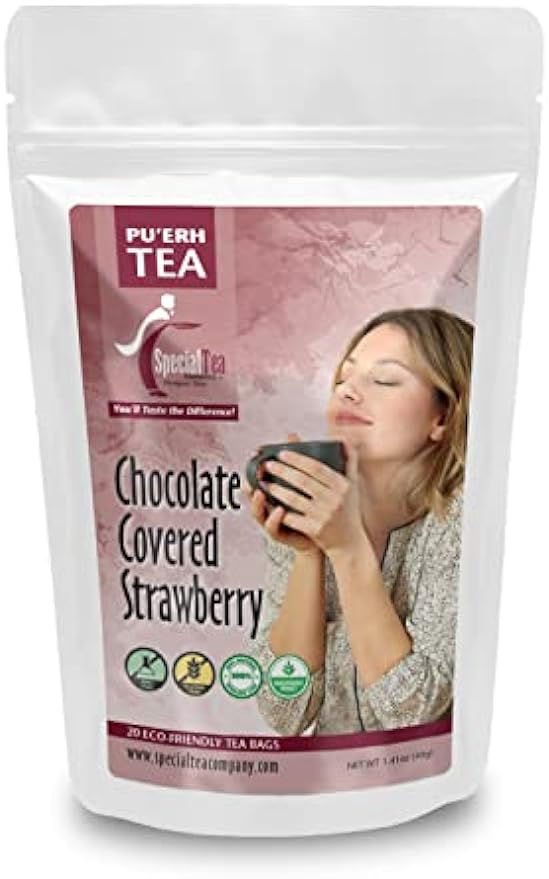 Special Tea Chocolate Covered Strawberry Pu-erh Tea, 20 Tea Bags