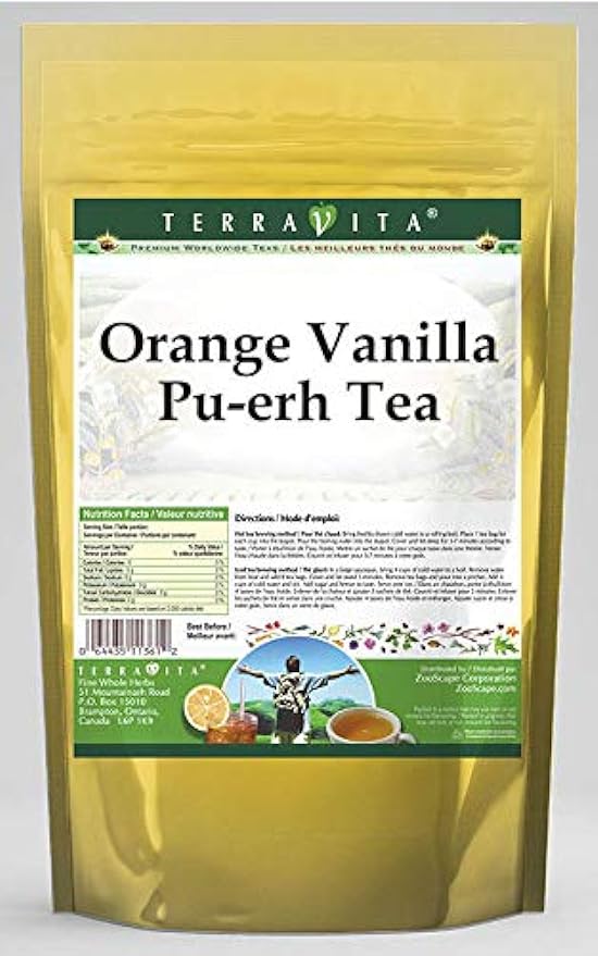 Orange Vanilla Pu-erh Tea (50 tea bags, ZIN: 530687) - 2 Pack