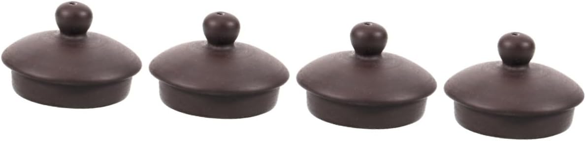 Happyyami 4pcs Purple Clay Teapot Lid Traditonal Chinese Tea Pot Chinese Mug Lid Tea Pot Cover Teapot Lids Only Tea Mug Lid Zisha Clay Pot Kungfu Kettle Tea Kettle Lid Tea Maker Household