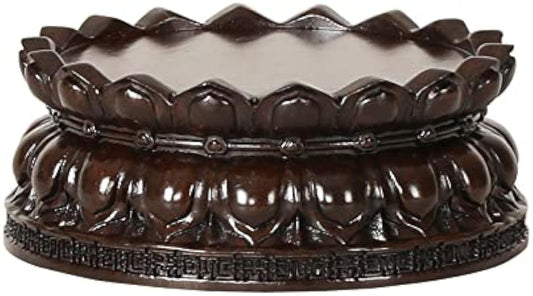 GOLDY&WENDY Chinese Wooden Rosewood Circular Lotus Base Guanyin Buddha Statue Sculpture Pedestal Craft Display Stand