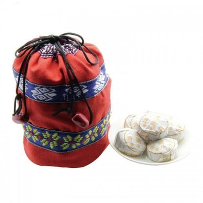 40pcs Cooked Chrysanthemum Flavor Puerh Tea - Ripe(Shu) Mini Tea Tuo Cha -Yunnan Shou Pu-erh Tea -Compressed Pu erh Tea - Puer Tea Loose Leaf- Bird's Nest Shape Pu'er Mini Tuo Cha with Gift Bag