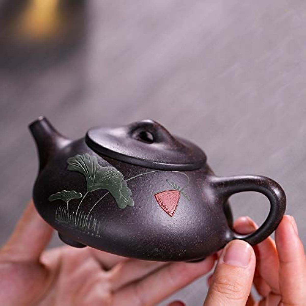 SILINE Zisha Teapot 8oz Chinese Yixing Clay Handmade Tea Pot Spherical Filter Kungfu Tea Set