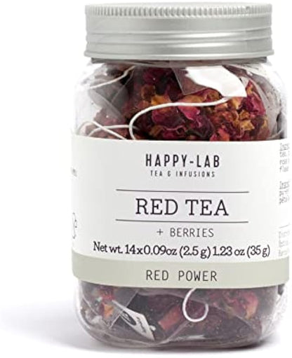 HAPPY LAB Red Power Tea - 14 biodegradable tea bags.