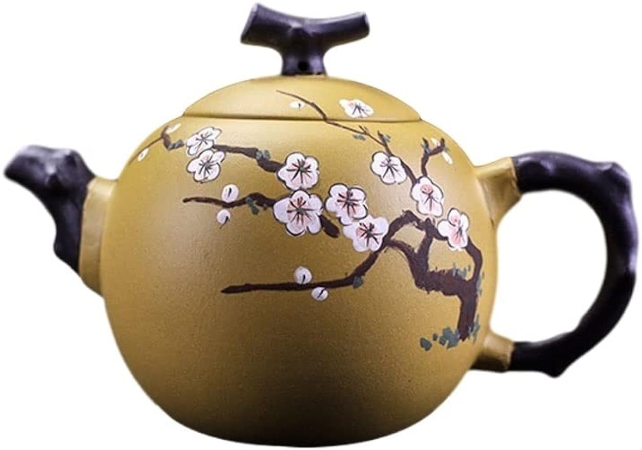 Teapot 250ML Small Zisha Teapot Hand-painted Plum Pattern Teapot Handmade Teapot Delicate Teapot Tea Set Tea Kettle