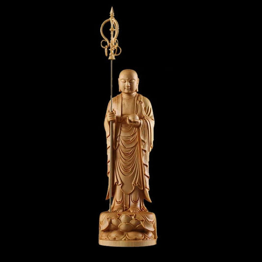 YTDJJWLS 18cm Solid Wood Guanyin Statue Modern Chinese Buddha Statue Home Feng Shui Decoration Statue