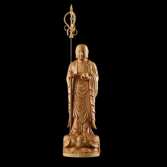 YTDJJWLS 18cm Solid Wood Guanyin Statue Modern Chinese Buddha Statue Home Feng Shui Decoration Statue