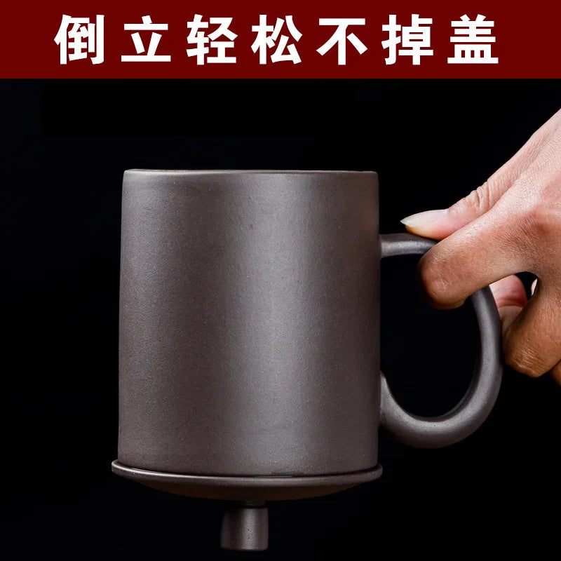 420cc Creative Purple Clay Teacup Exquisite Handmade with Lid Tea Cup Tea Maker Master Cups Chinese Teaware Drink Accessories