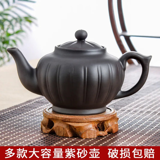 420cc Tradition Yixing Purple Clay Tea Pot Raw Ore Black Mud Ball Hole Filter Kettle Chinese Zisha Customized Beauty Teapot