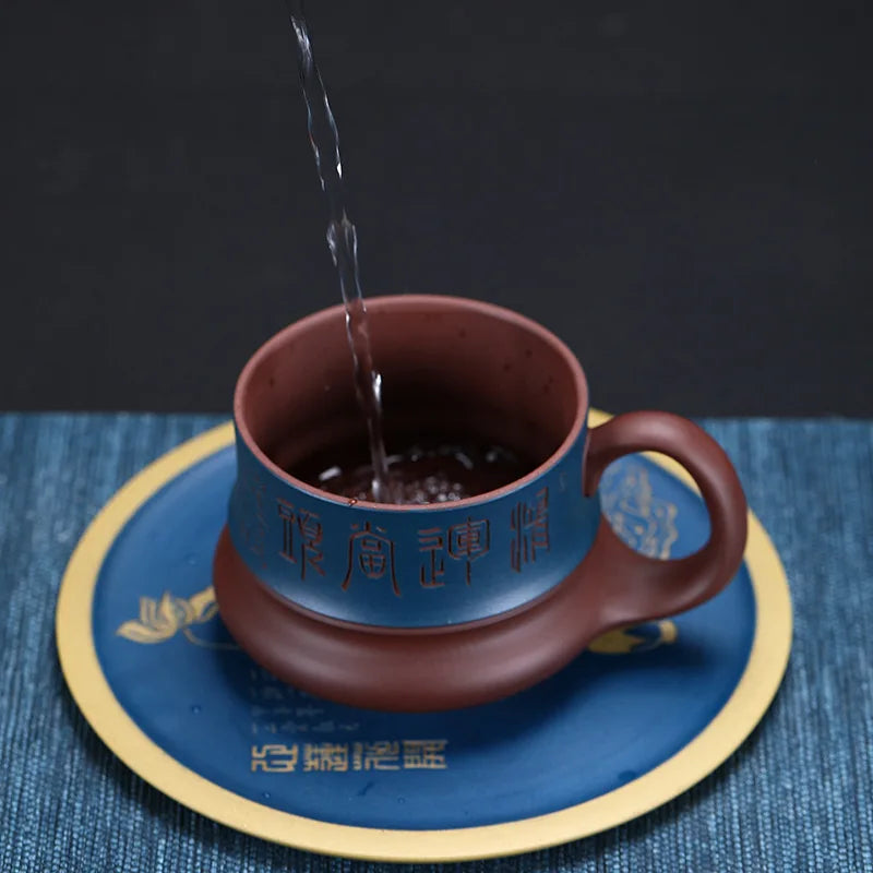 420cc lucky strike Yixing Dracaena Sanderiana Purple Clay Cup Handmade Purple Clay Cup with Cover Tea Set 150nl Small Tea Cup