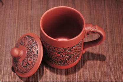 420ml Antique dragon and phoenix mugs Purple clay Tea Mug Mug,Coffee Puerh Tea Mugs office Cup Drinkware